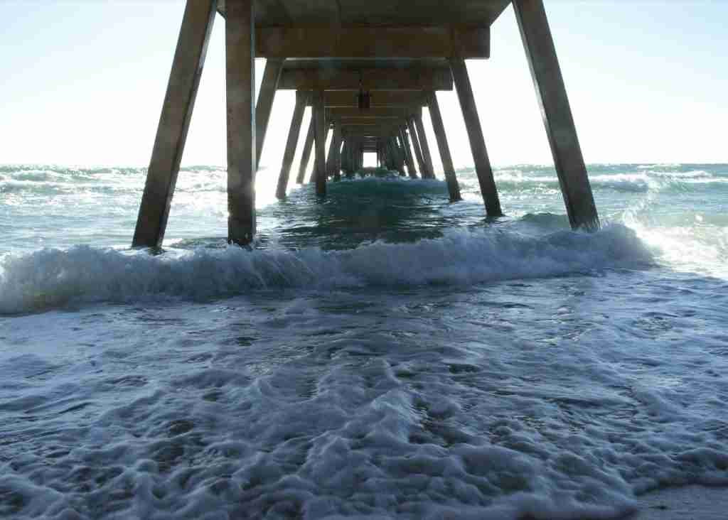 Under the pier at Glenelg Beach.